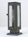 Náhrobní pomníková svítilna, lucerna malá rozměr 77x77x220mm v barvě starostříbro