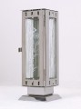 Náhrobní pomníková svítilna, lucerna malá rozměr 77x77x220mm v barvě leštěný nerez