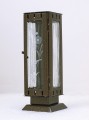 Náhrobní pomníková svítilna, lucerna malá rozměr 77x77x220mm v barvě starozlato