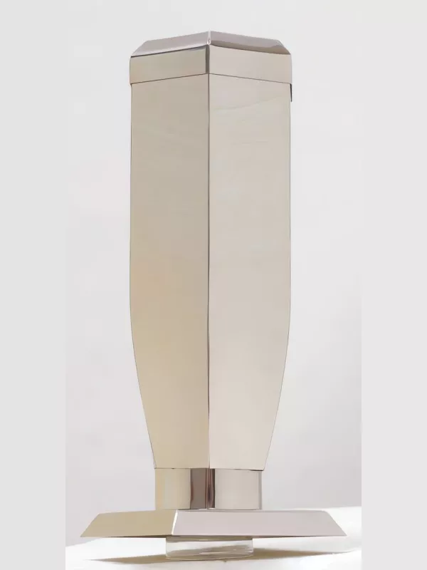 Nerezové výrobky na zakázku Váza nerez šestihranná s víčkem v245 x š100 x h100 mm Český výrobek Český výrobek.